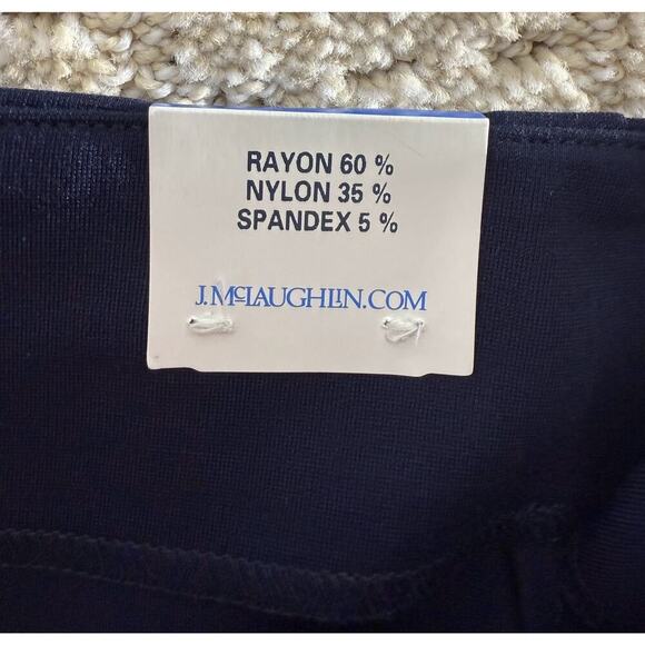 J. McLaughlin Carter Pant Winter Navy Solid Wide-Leg Zip Stretch Sz 14 NEW - Picture 4 of 7